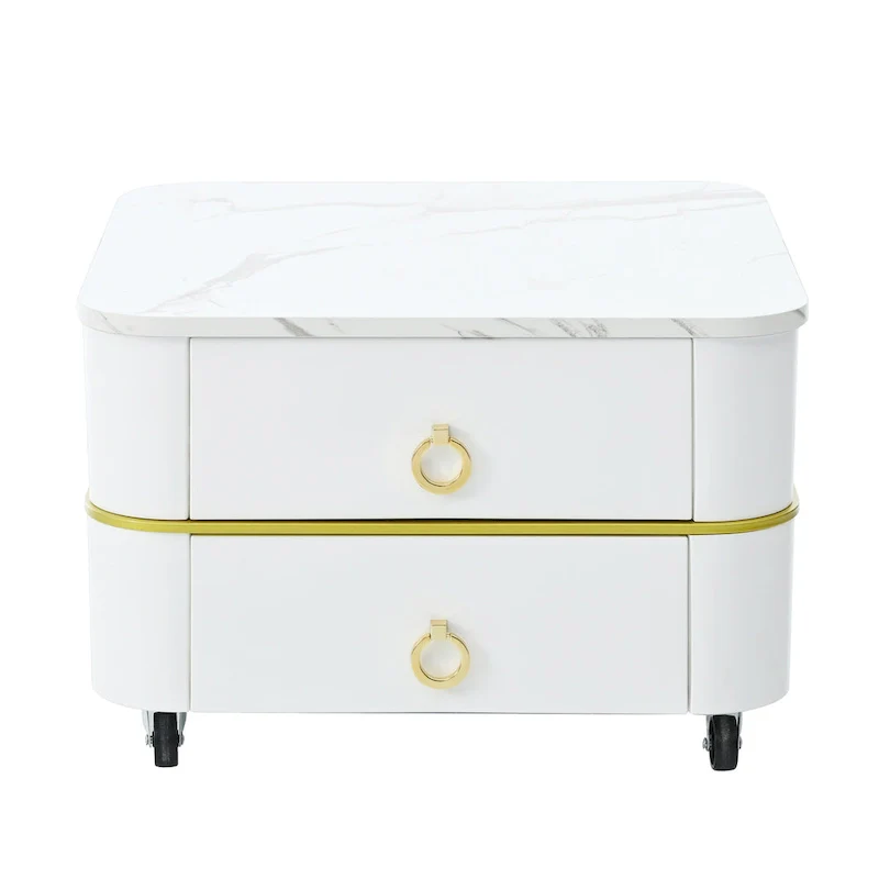 Nesting Coffee Table Set with Wheels, Set of 2