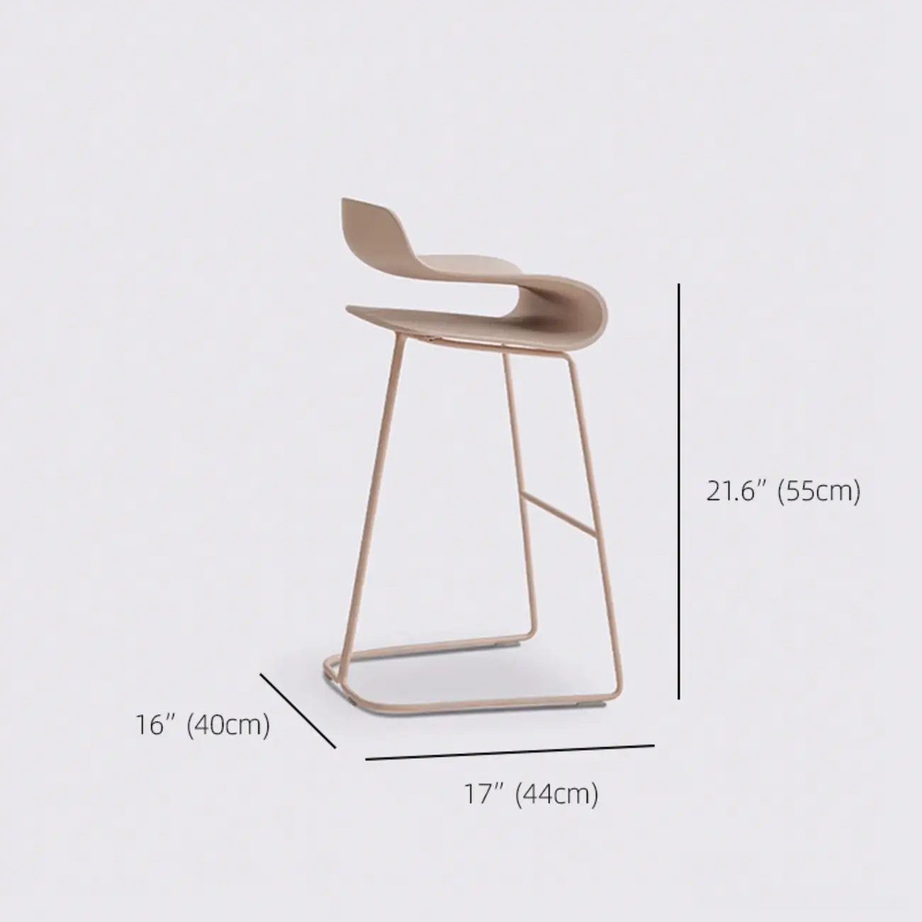 Industrial Plastic Steel Frame Low Back Armless Bar Stool