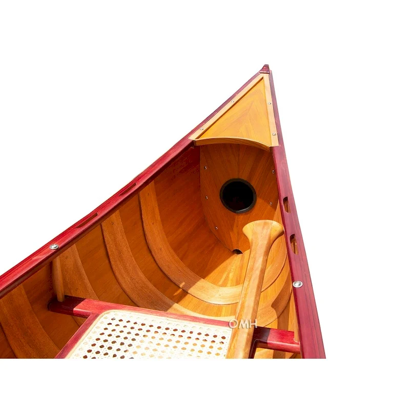 Wooden Canoe with Ribs 16 Mahogany
