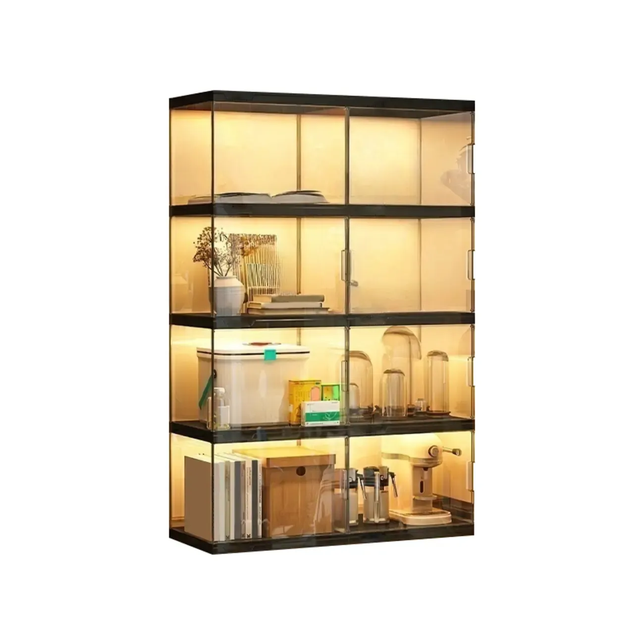 Modern Acrylic 5-Tier Lighted Display Bookcase
