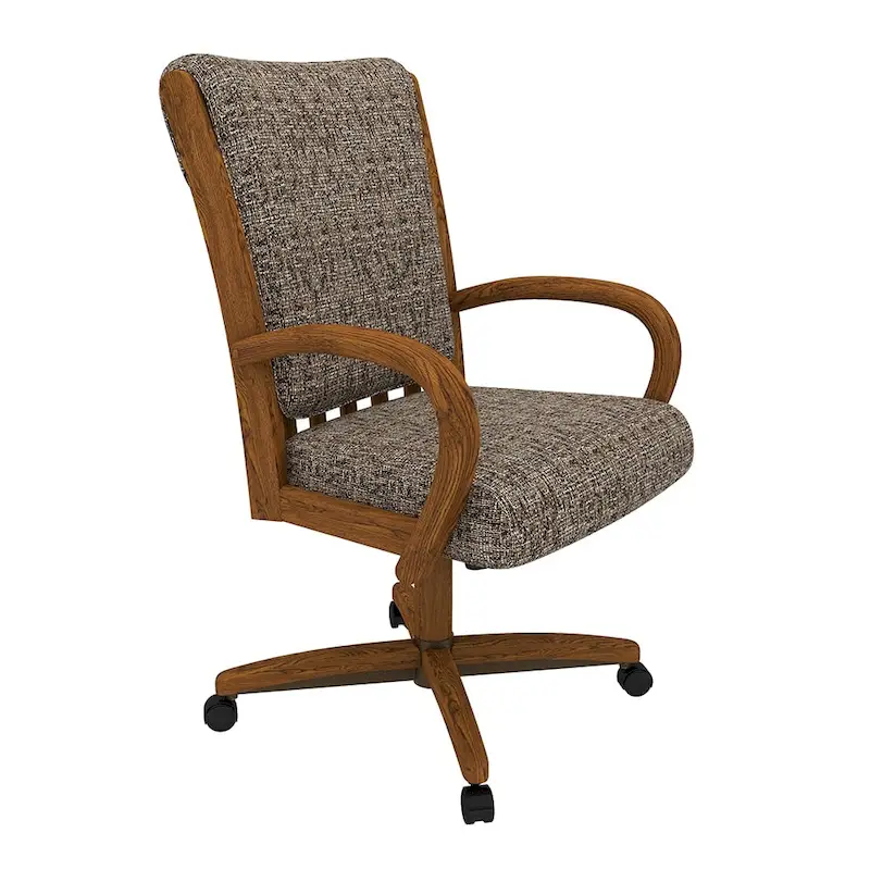 Chromcraft Darell Caster Dining Chair in Chestnut Finish
