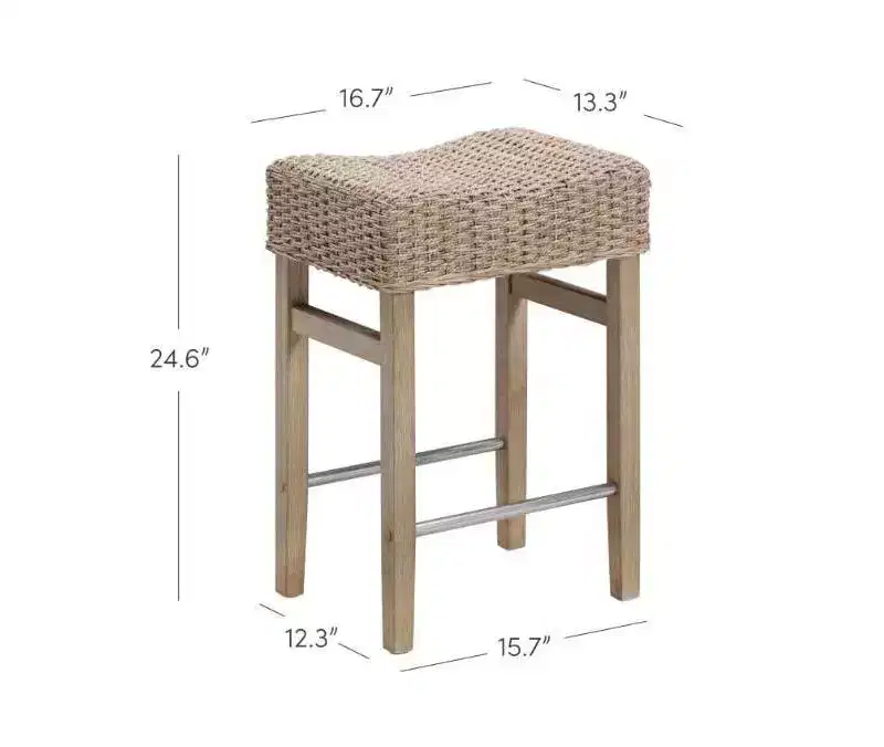 Nathan James Set of 6 Harvey Seagrass Counter Height Barstools
