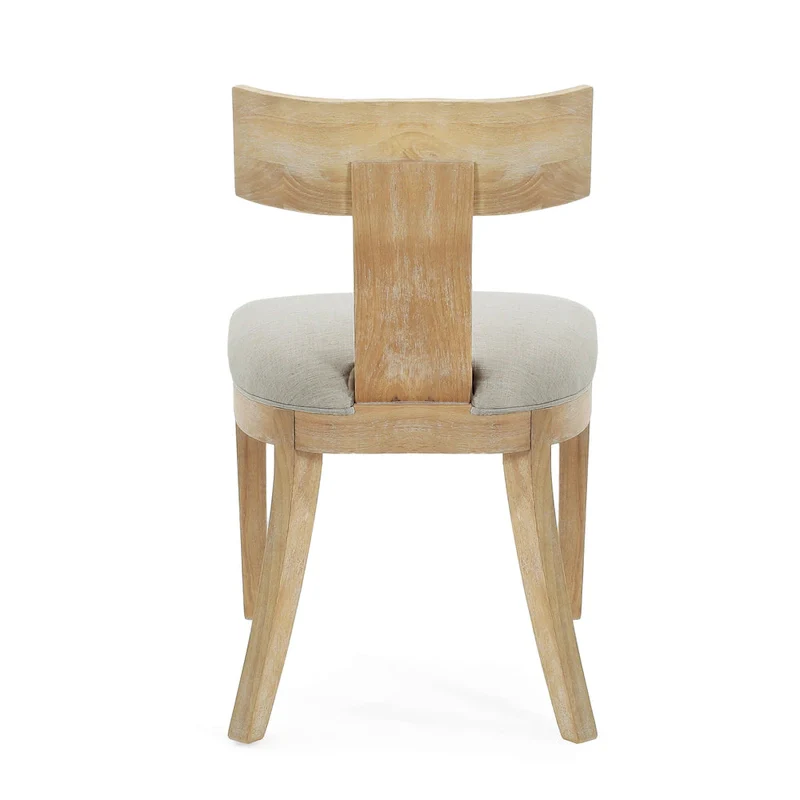 Fescue Fabric and Rubberwood Slat Back Upholstered Dining Chair (Set of 2) by Christopher Knight Home