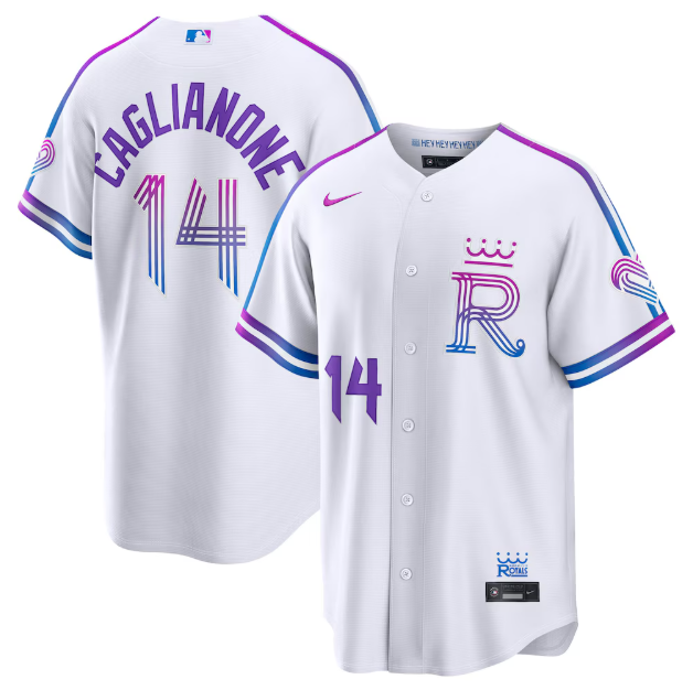 Kansas City Royals Jac Caglianone White 2026 City Connect Stadium Jersey