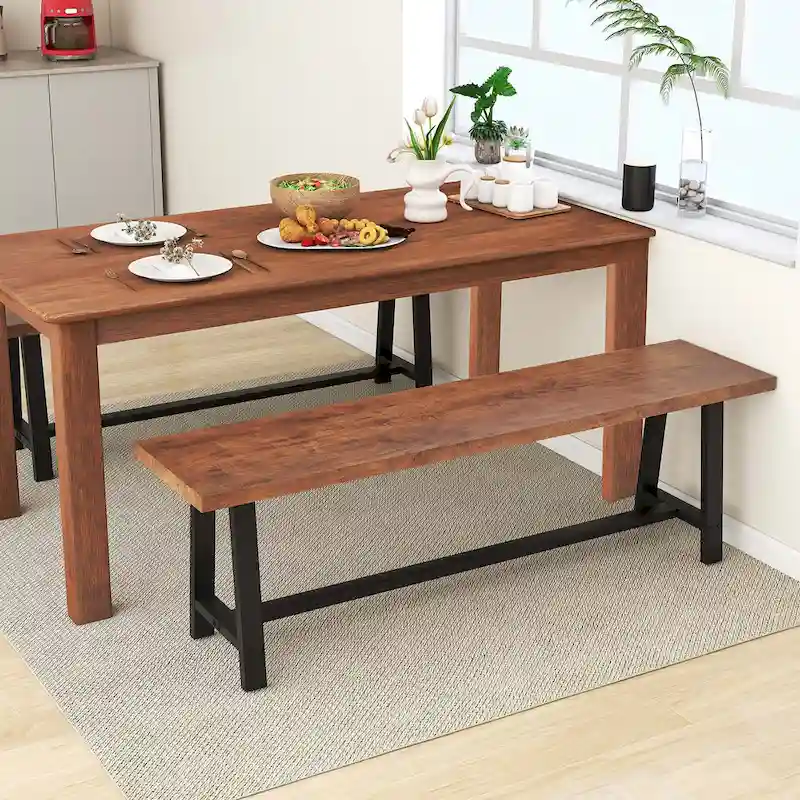 1/2 PCS 60 Dining Bench 3 Person Entryway Shoe Bench