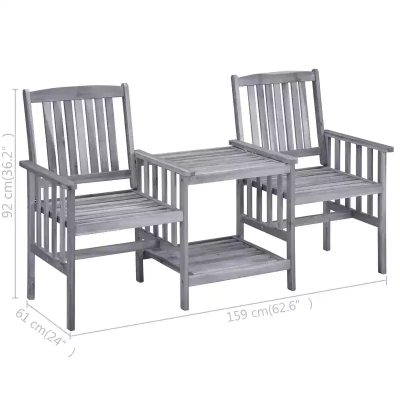 vidaXL Patio Chair With Tea Table