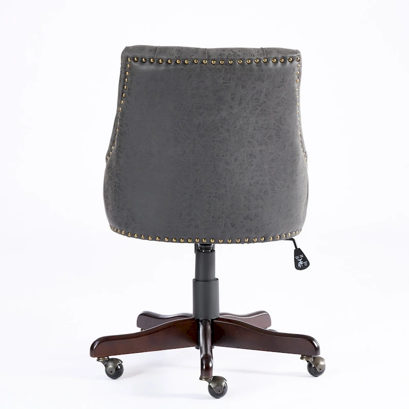 Medieval Retro Style Sheepskin Pattern Fabric Home Office Chair with Lift,Swivel and Recline Functions