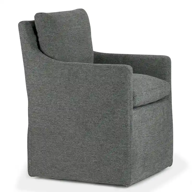Gray Fabric Accent Chair with Down Feather Cushion