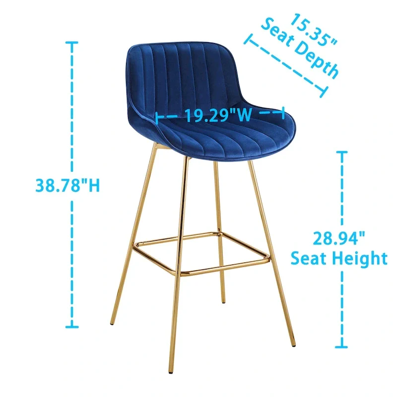 Modern Swivel Velvet Barstool