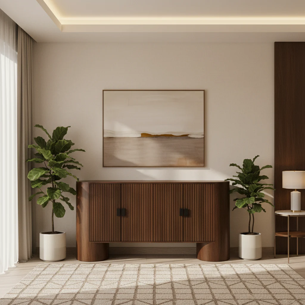 Saddle 67 Wide Sideboard, Medium Brown