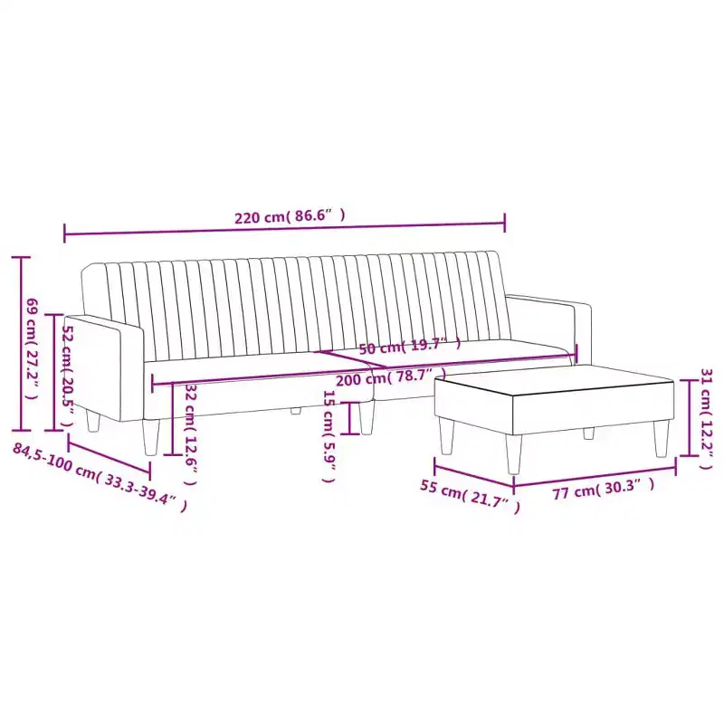 vidaXL Sofa Set Black