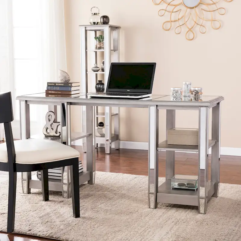 Vedlin Mirrored Office Computer Desk