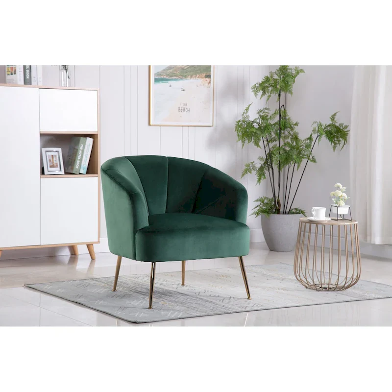 Skye Tufted Velvet Chrome Leg Accent Chair