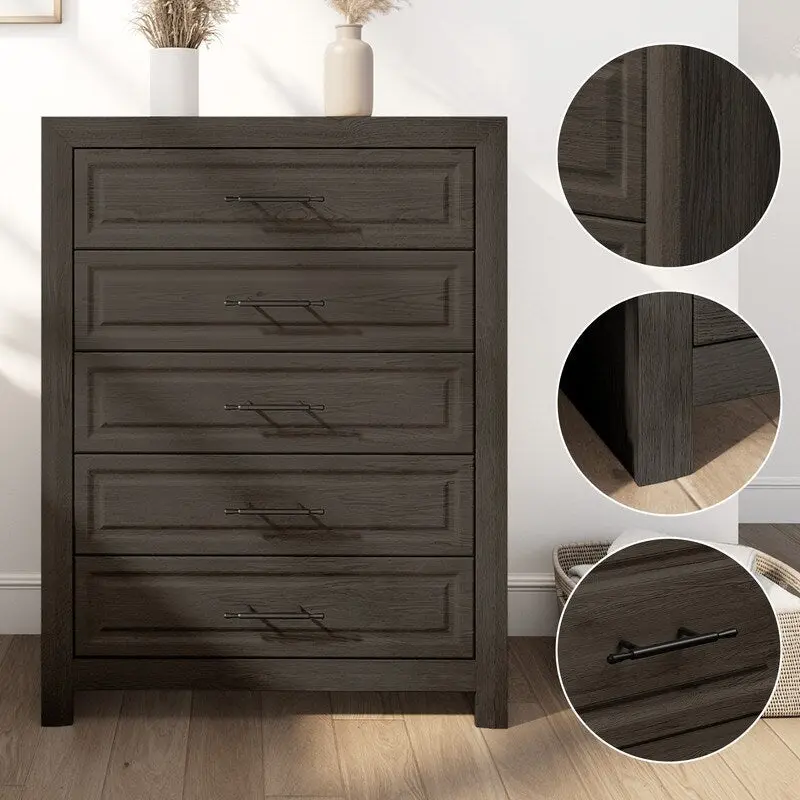 Elegant MDF 5-Drawer Dresser with Wood-Like Finish