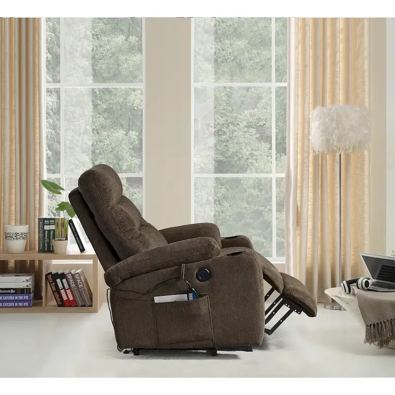 Electric Power Lift Recliner with Massage, Heat, and Convenient Features