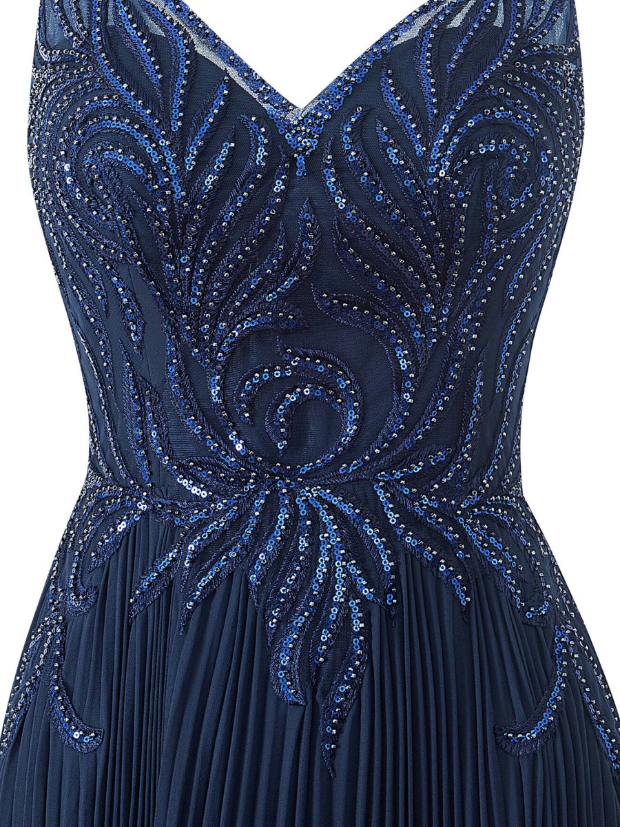 Dark Green A-line V-neck Chiffon Prom Dress