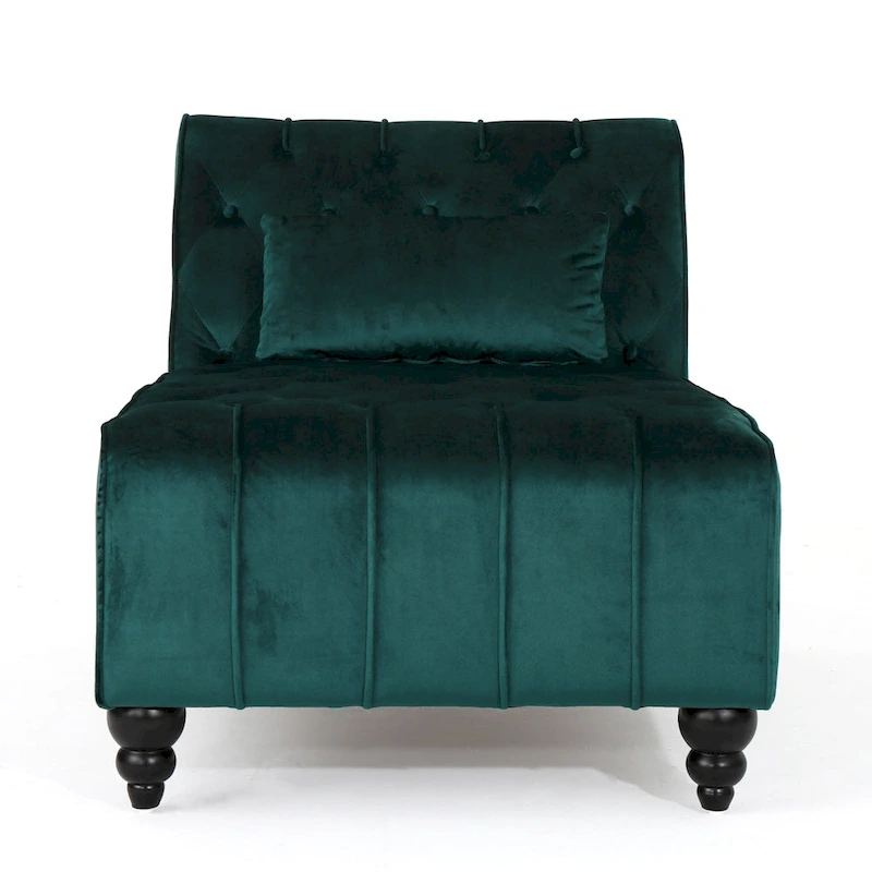 Rubie Modern Glam Tufted Velvet Chaise Lounge by Christopher Knight Home
