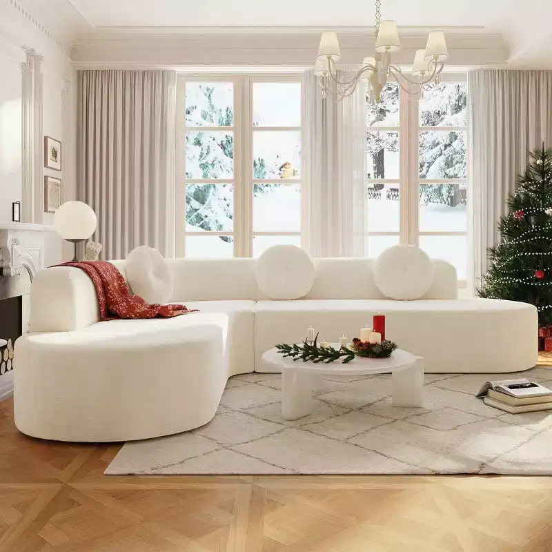 Christopher Knight Home Patrick 122 Modern Extra Large Chenille Upholstered Sectional Sofa with Pillows