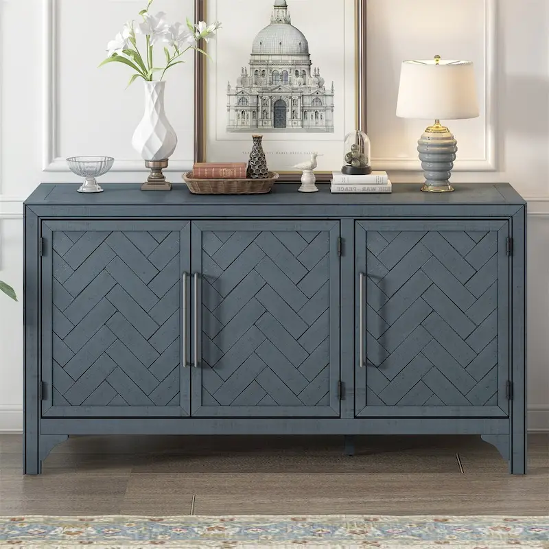 Wooden Storage Cabinet Sideboard with Adjustable Shelves