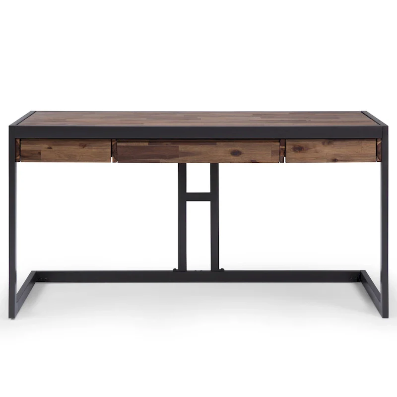 WYNDENHALL Cecilia Solid Acacia Wood Industrial Office Desk