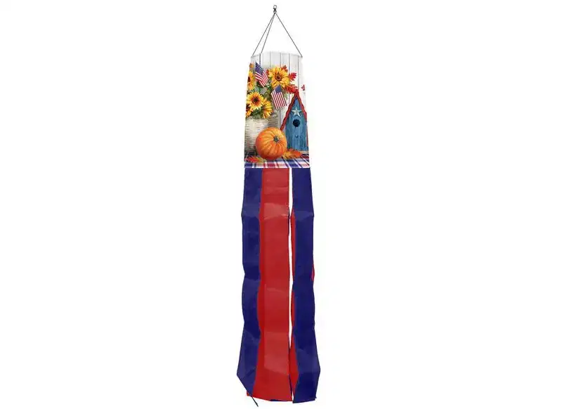 Briarwood Lane Fall American Autumn Windsock Wind Twister 40x6 For Fall Wind Spinner