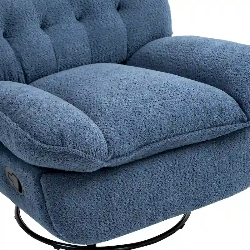 Modern Chenille 360-Degree Swivel Recliner, Set of 1
