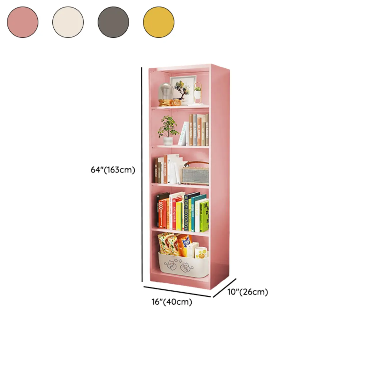 Narrow White Wooden Closed Back Tall Bookshelves