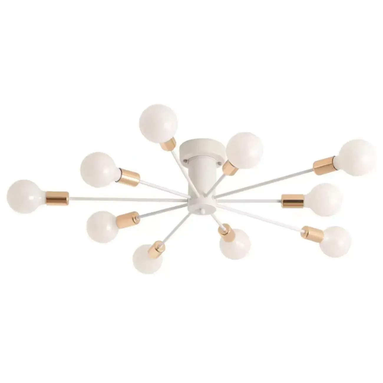 Modern Gold Sputnik Semi Flush Mount Ceiling Light