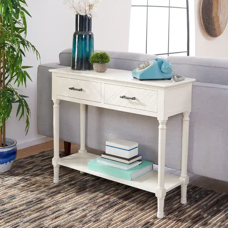 SAFAVIEH Eryka 2-Drawer Console Table - 35.5 W x 13 L x 29.5 H - 36Wx13Dx30H