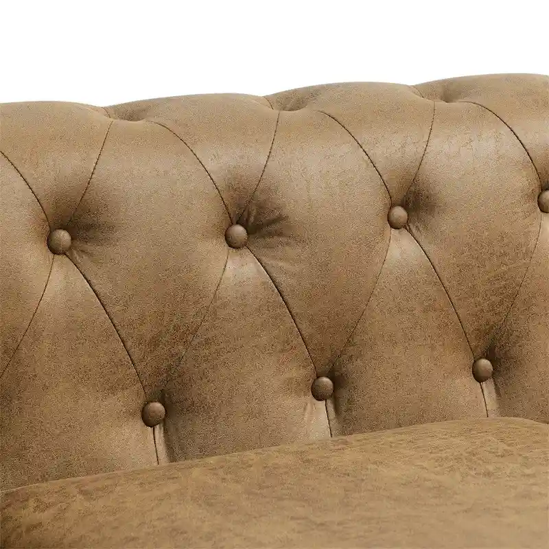 Traditional Living Room Upholstered Sofa,Tufted Fabric Sofa Couch