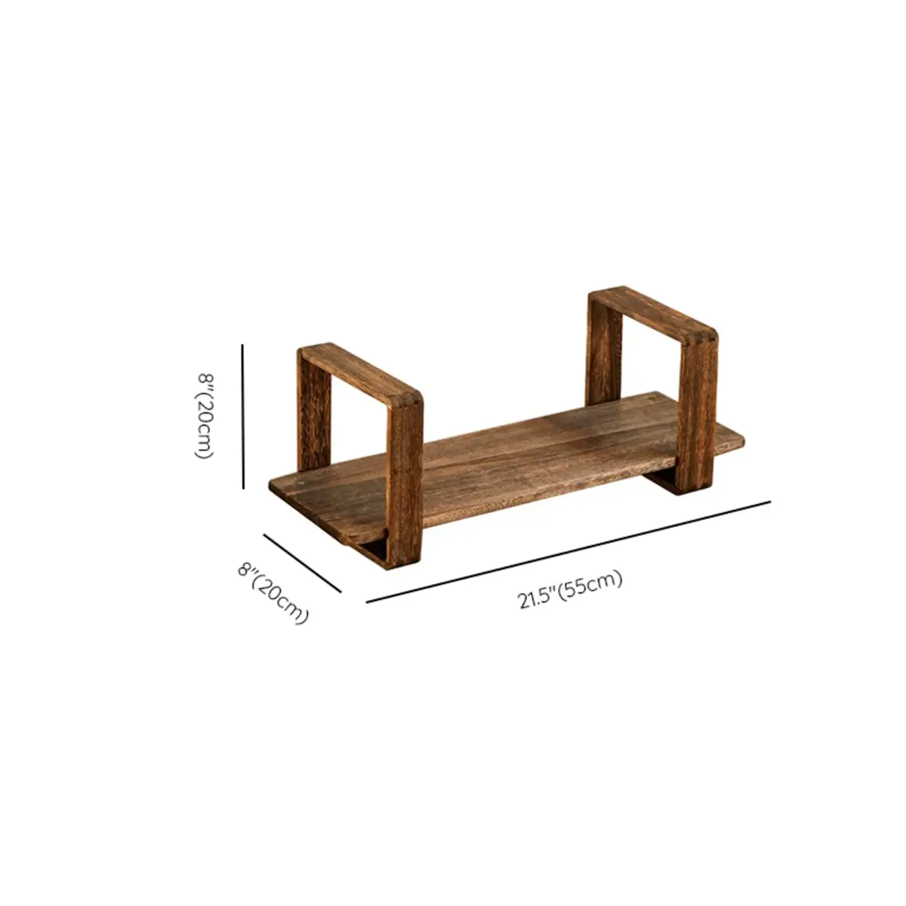 Modern Wooden Wall-Mounted Open Bookcase Small Bookshelf