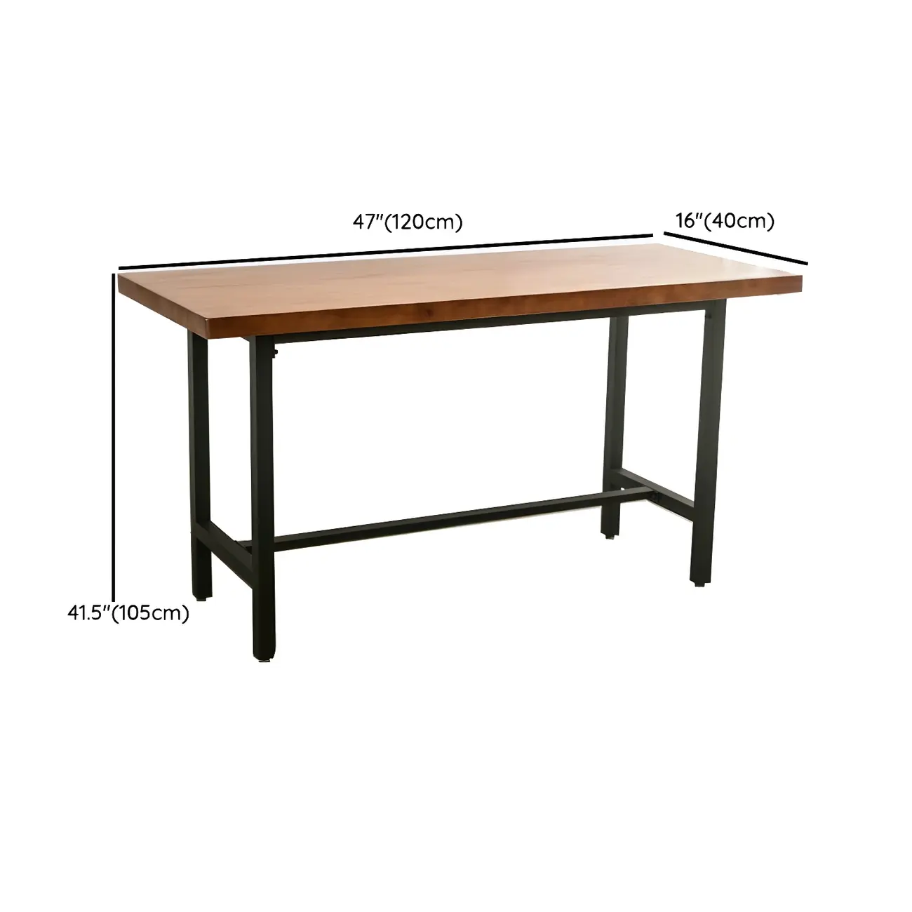 Pine Wood Industrial Trestle Base Bar Table