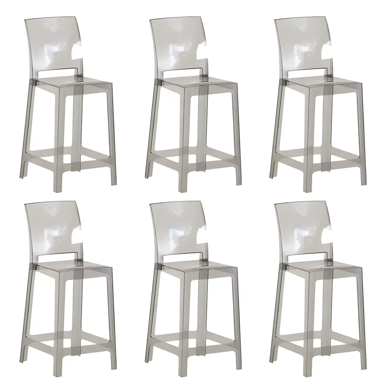Modern Acrylic Smooth Elegant Circular Backrest Bar Stool