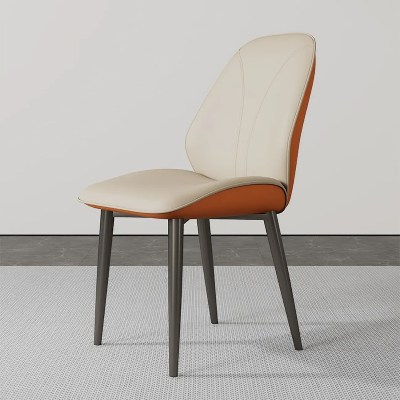 Modern Upholstered Faux Leather Armless Dining Chair