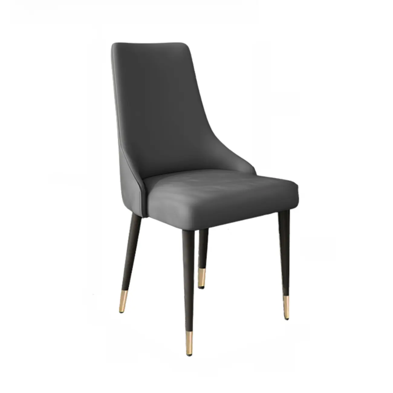 Modern Armless Faux Leather Upholstered High Back Dining Chair