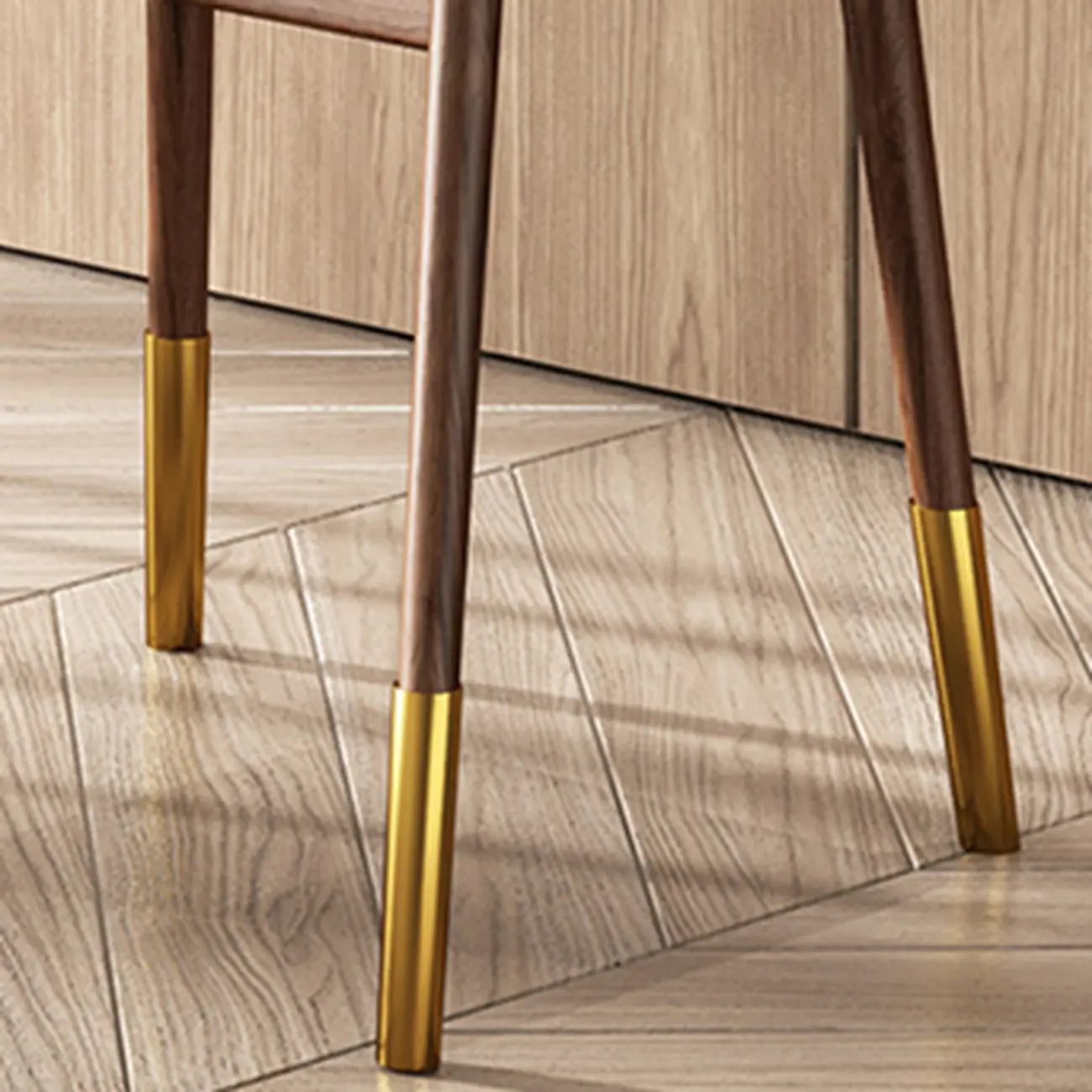 Brown Wooden Cushion Bar Stool with Backrest