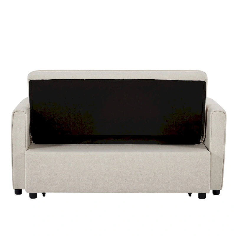 Modern Linen Convertible Sleeper Sofa Couch with 2 Lumbar Pillows