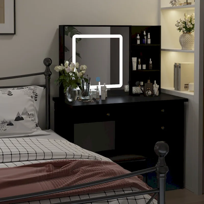 Makeup Vanity Set with 3 model Light & Stool