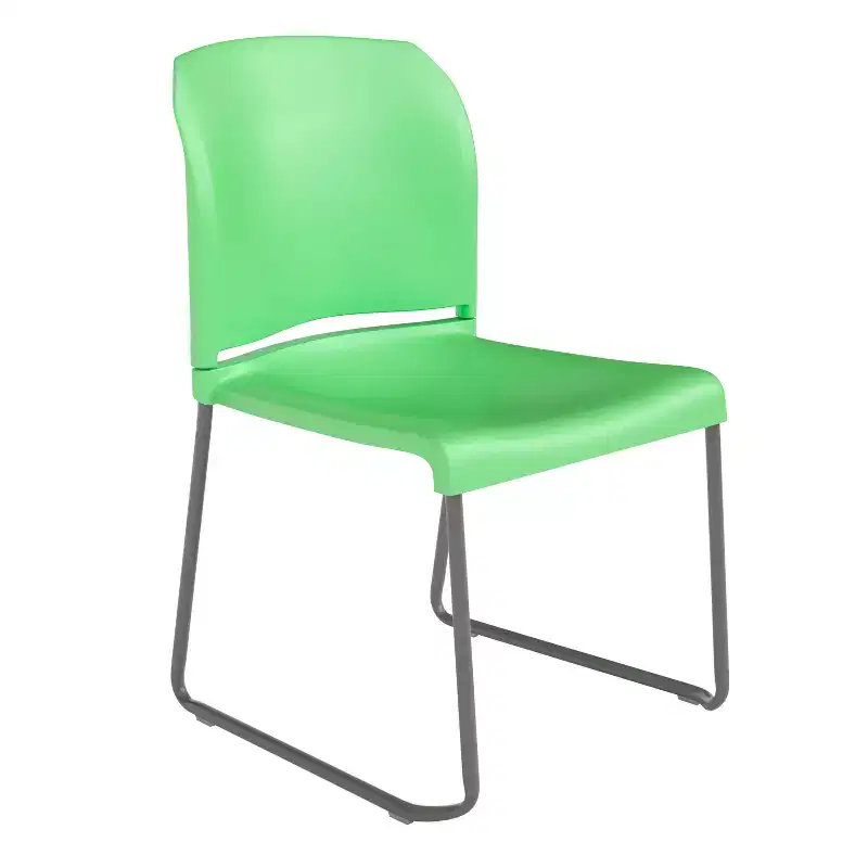 Emma and Oliver Home and Office Guest Chair Full Back Contoured Sled Base Stack Chair