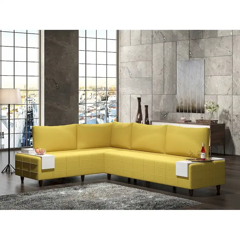 Sagopa Modern Metal Frame with Foam Seat Sectional Sofa