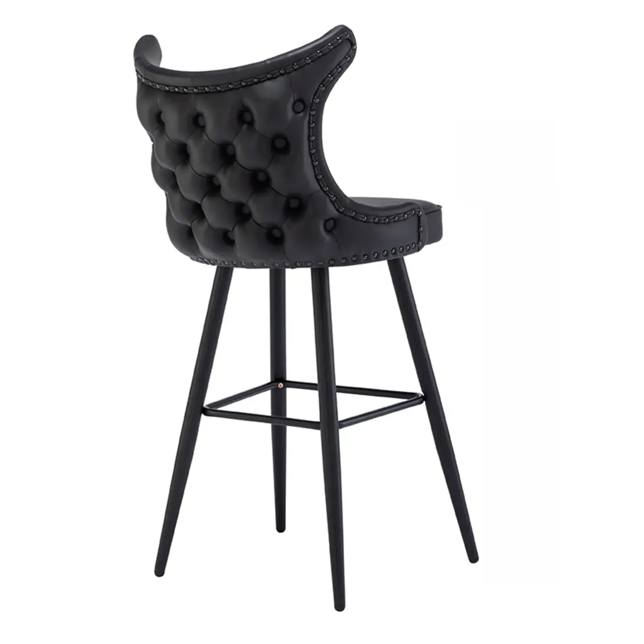 Tufted Four Legs Leather Wingback Counter Bar Stools
