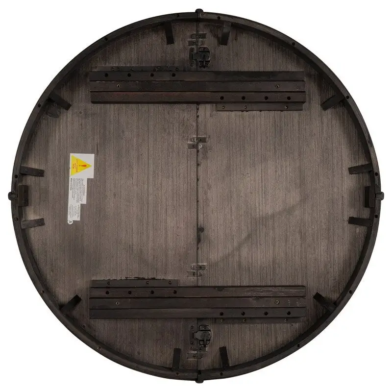 Round dining table, Farmhouse round retractable table, 16 leaf wood kitchen table