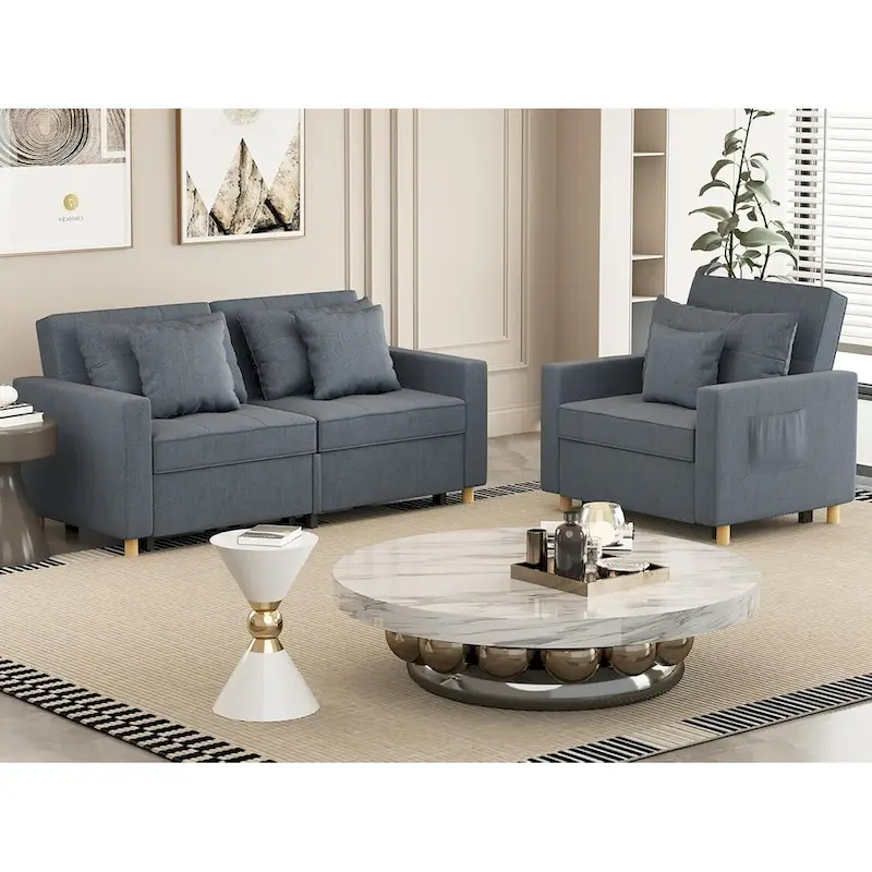 Double Sleeper Chair Bed with Adjustable Backrest