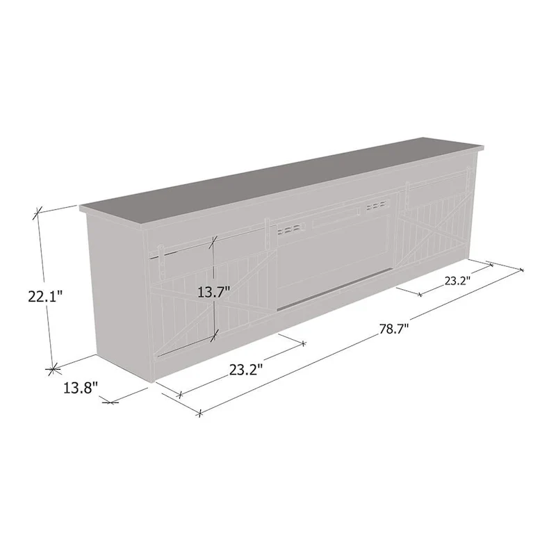Granero WH-EF Electric Fireplace 79 TV Stand