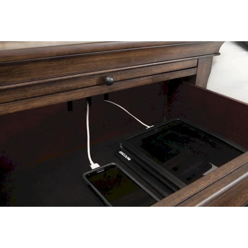 Clemence Beige and Burnished Oak 4-piece Panel Bedroom Set