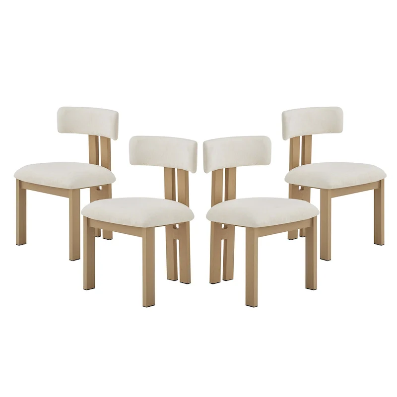 Astura Upholstered Dining Chairs, Iron Frame, Set of 4 by Christopher Knight Home