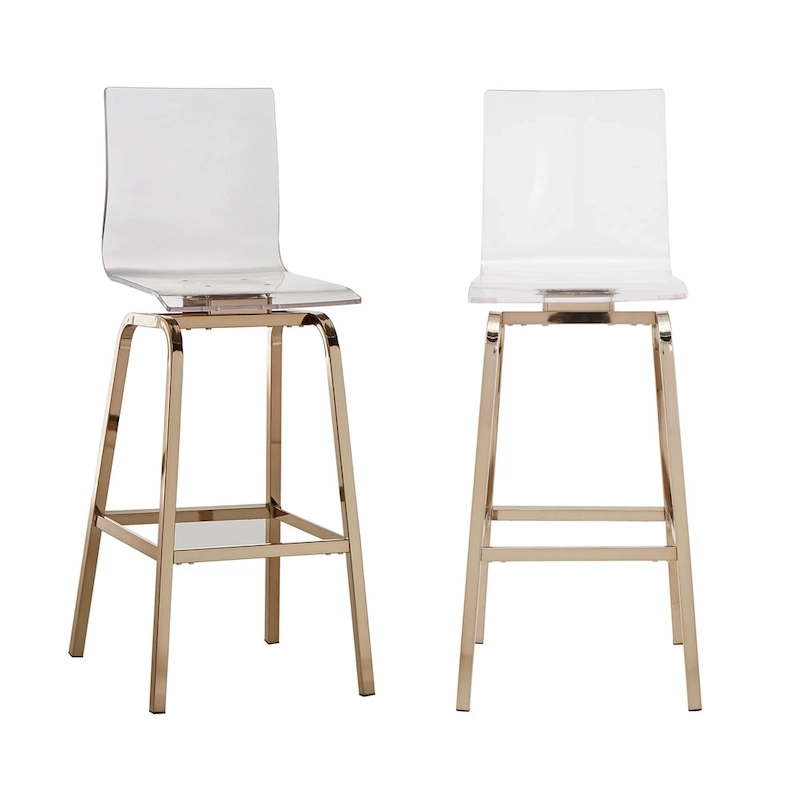 Maravilla Acrylic Swivel High Back Stools (Set 2)