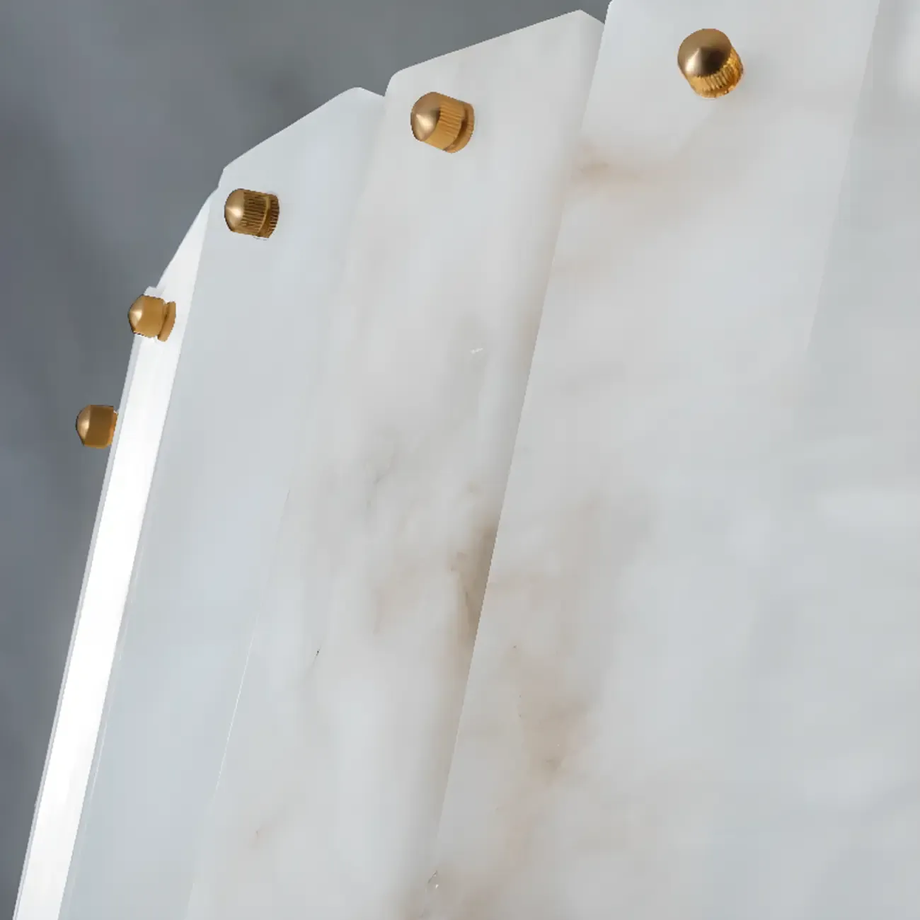 Adjustable Round Marble Chandelier with Sheet Lampshade