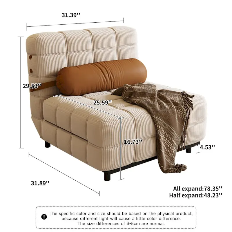 JASIWAY Convertible Sleeper Sofa Bed Chair