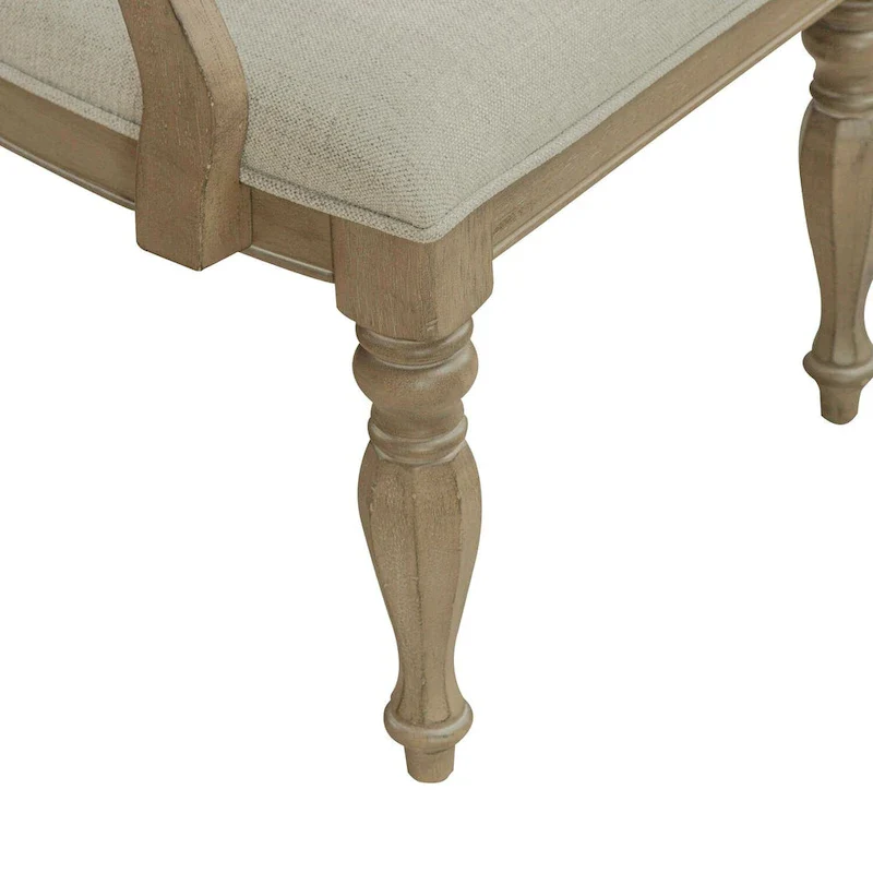 Weathered Bisque Splat Back Upholstered Arm Chair